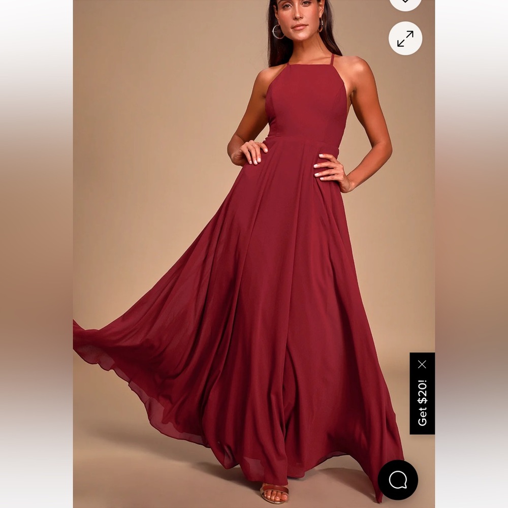 Lulu’s Mythical Kind of Love Wine Red Maxi Dress